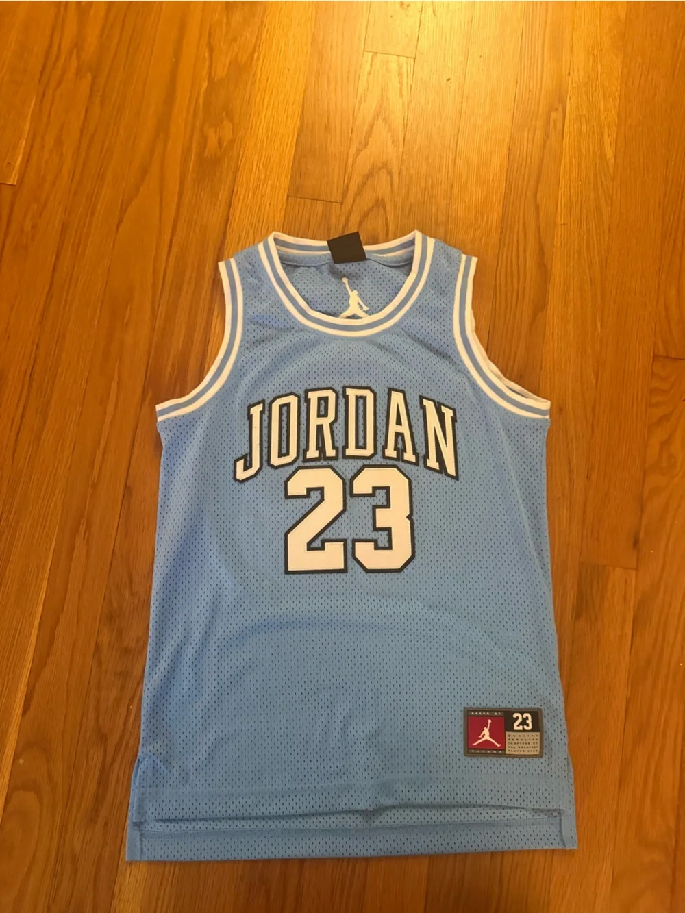 Jordan Youth Light Blue & White Basketball Jersey #23 (college Jersey)